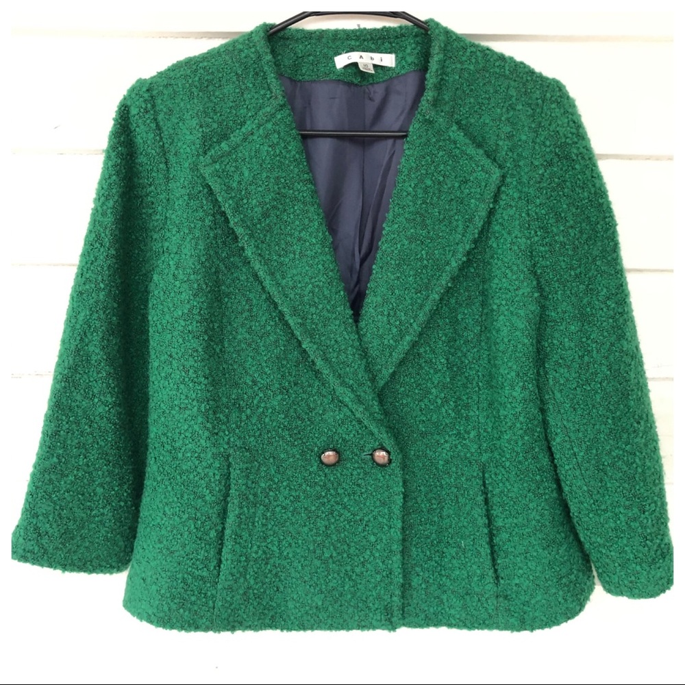 Cabi green Black specks blazer career jacket